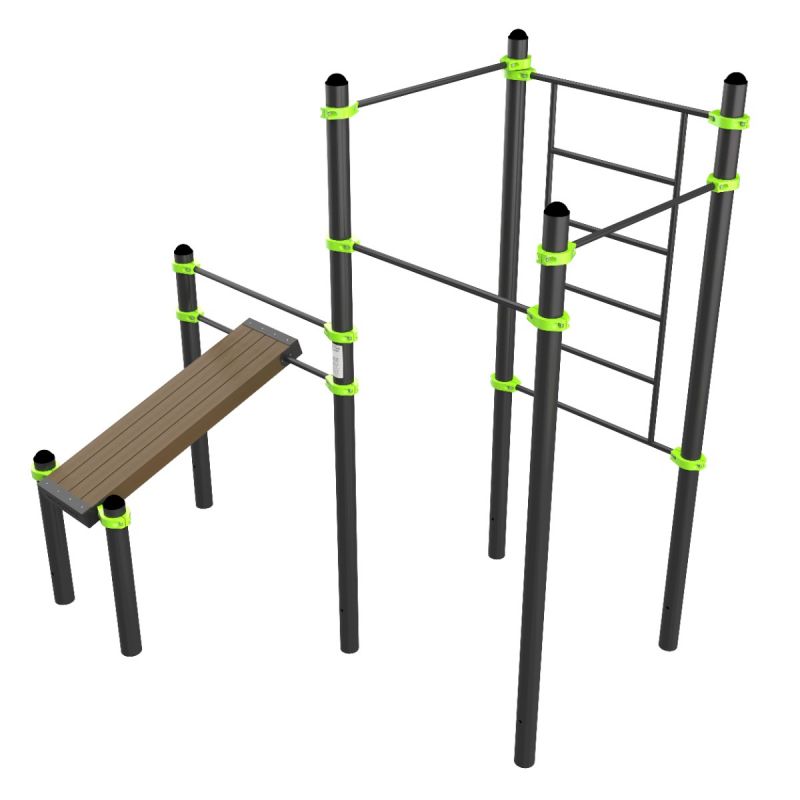 W330 Воркаут (наклонная скамья, 3 перекладины, шведская стенка) ZAVODSPORTA