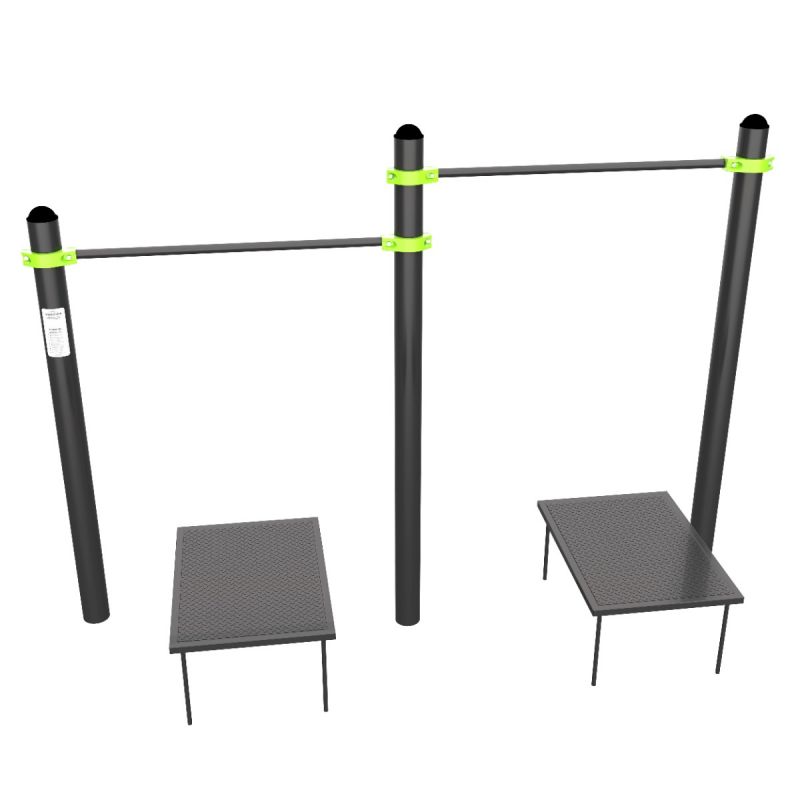 W333 GTO Перекладины разноуровневые для подтягивания из виса лежа на низкой перекладине ZAVODSPORTA