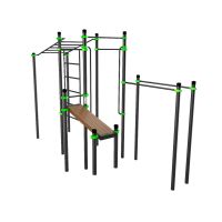 W237 Воркаут (рукоход, швед. стенка, 2 переклад., переклад. верт., накл. скамья, брусья) ZAVODSPORTA