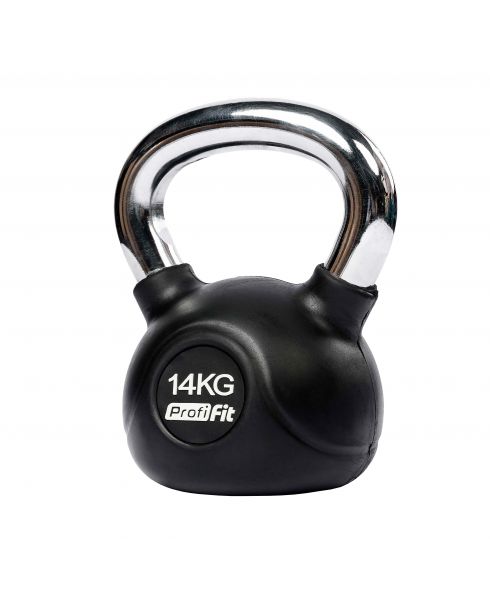 Гиря обрезиненная с хромированной ручкой PROFI-FIT 14 кг