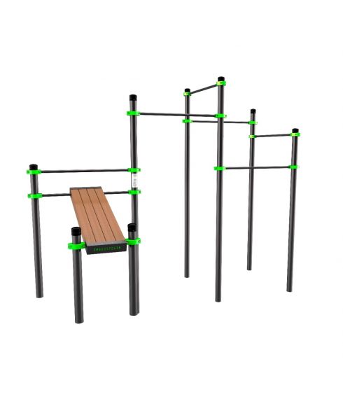 W249 Воркаут (наклонная скамья и 5 перекладин) ZAVODSPORTA